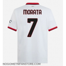 Moški AC Milan Alvaro Morata #7 Replika nogometni dresi Gostujoči 2024-25 Kratek Rokav