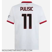 Moški AC Milan Christian Pulisic #11 Replika nogometni dresi Gostujoči 2024-25 Kratek Rokav