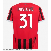 Moški AC Milan Strahinja Pavlovic #31 Replika nogometni dresi Domači 2024-25 Kratek Rokav