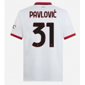 Moški AC Milan Strahinja Pavlovic #31 Replika nogometni dresi Gostujoči 2024-25 Kratek Rokav