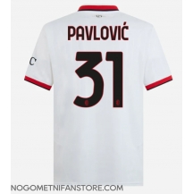 Moški AC Milan Strahinja Pavlovic #31 Replika nogometni dresi Gostujoči 2024-25 Kratek Rokav