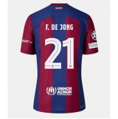 Moški Barcelona Frenkie de Jong #21 Replika nogometni dresi Domači 2023-24 Kratek Rokav