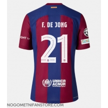 Moški Barcelona Frenkie de Jong #21 Replika nogometni dresi Domači 2023-24 Kratek Rokav