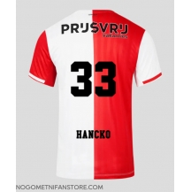 Moški Feyenoord David Hancko #33 Replika nogometni dresi Domači 2023-24 Kratek Rokav