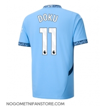 Moški Manchester City Jeremy Doku #11 Replika nogometni dresi Domači 2024-25 Kratek Rokav