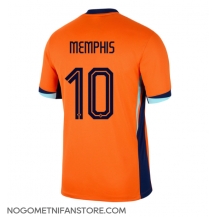 Moški Nizozemska Memphis Depay #10 Replika nogometni dresi Domači EP 2024 Kratek Rokav