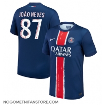 Moški Paris Saint-Germain Joao Neves #87 Replika nogometni dresi Domači 2024-25 Kratek Rokav