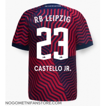 Moški RB Leipzig Castello Lukeba #23 Replika nogometni dresi Gostujoči 2023-24 Kratek Rokav