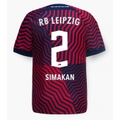 Moški RB Leipzig Mohamed Simakan #2 Replika nogometni dresi Gostujoči 2023-24 Kratek Rokav