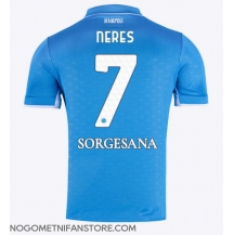 Moški SSC Napoli David Neres #7 Replika nogometni dresi Domači 2024-25 Kratek Rokav