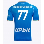 Moški SSC Napoli Khvicha Kvaratskhelia #77 Replika nogometni dresi Domači 2023-24 Kratek Rokav