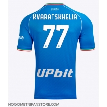 Moški SSC Napoli Khvicha Kvaratskhelia #77 Replika nogometni dresi Domači 2023-24 Kratek Rokav