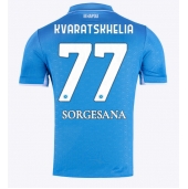 Moški SSC Napoli Khvicha Kvaratskhelia #77 Replika nogometni dresi Domači 2024-25 Kratek Rokav