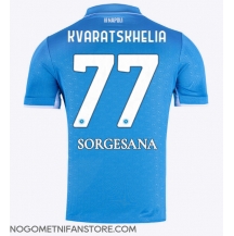 Moški SSC Napoli Khvicha Kvaratskhelia #77 Replika nogometni dresi Domači 2024-25 Kratek Rokav