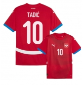 Moški Srbija Dusan Tadic #10 Replika nogometni dresi Domači EP 2024 Kratek Rokav