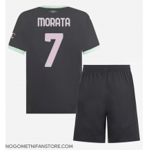 Otroški AC Milan Alvaro Morata #7 Replika nogometni dresi kompleti Tretji 2024-25 Kratek Rokav (+ hlače)