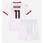 Otroški AC Milan Christian Pulisic #11 Replika nogometni dresi kompleti Gostujoči 2024-25 Kratek Rokav (+ hlače)