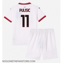 Otroški AC Milan Christian Pulisic #11 Replika nogometni dresi kompleti Gostujoči 2024-25 Kratek Rokav (+ hlače)