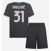 Otroški AC Milan Strahinja Pavlovic #31 Replika nogometni dresi kompleti Tretji 2024-25 Kratek Rokav (+ hlače)