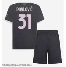 Otroški AC Milan Strahinja Pavlovic #31 Replika nogometni dresi kompleti Tretji 2024-25 Kratek Rokav (+ hlače)