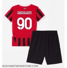 Otroški AC Milan Tammy Abraham #90 Replika nogometni dresi kompleti Domači 2024-25 Kratek Rokav (+ hlače)