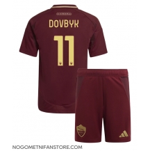 Otroški AS Roma Artem Dovbyk #11 Replika nogometni dresi kompleti Domači 2024-25 Kratek Rokav (+ hlače)