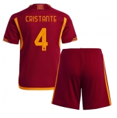 Otroški AS Roma Bryan Cristante #4 Replika nogometni dresi kompleti Domači 2023-24 Kratek Rokav (+ hlače)