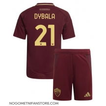 Otroški AS Roma Paulo Dybala #21 Replika nogometni dresi kompleti Domači 2024-25 Kratek Rokav (+ hlače)