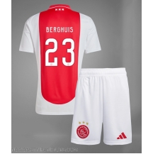 Otroški Ajax Steven Berghuis #23 Replika nogometni dresi kompleti Domači 2024-25 Kratek Rokav (+ hlače)