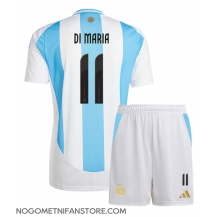 Otroški Argentina Angel Di Maria #11 Replika nogometni dresi kompleti Domači Copa America 2024 Kratek Rokav (+ hlače)