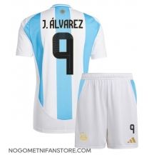 Otroški Argentina Julian Alvarez #9 Replika nogometni dresi kompleti Domači Copa America 2024 Kratek Rokav (+ hlače)