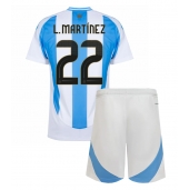 Otroški Argentina Lautaro Martinez #22 Replika nogometni dresi kompleti Domači Copa America 2024 Kratek Rokav (+ hlače)