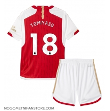 Otroški Arsenal Takehiro Tomiyasu #18 Replika nogometni dresi kompleti Domači 2023-24 Kratek Rokav (+ hlače)