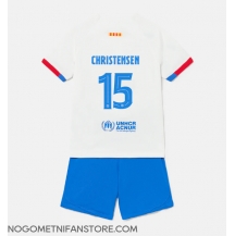 Otroški Barcelona Andreas Christensen #15 Replika nogometni dresi kompleti Gostujoči 2023-24 Kratek Rokav (+ hlače)