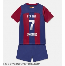 Otroški Barcelona Ferran Torres #7 Replika nogometni dresi kompleti Domači 2023-24 Kratek Rokav (+ hlače)