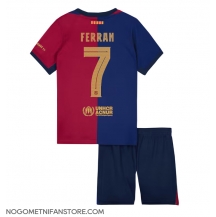 Otroški Barcelona Ferran Torres #7 Replika nogometni dresi kompleti Domači 2024-25 Kratek Rokav (+ hlače)