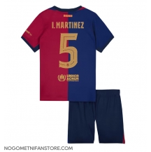 Otroški Barcelona Inigo Martinez #5 Replika nogometni dresi kompleti Domači 2024-25 Kratek Rokav (+ hlače)