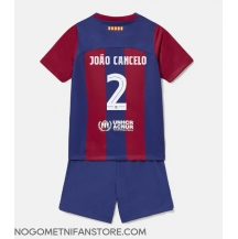 Otroški Barcelona Joao Cancelo #2 Replika nogometni dresi kompleti Domači 2023-24 Kratek Rokav (+ hlače)