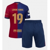 Otroški Barcelona Lamine Yamal #19 Replika nogometni dresi kompleti Domači 2024-25 Kratek Rokav (+ hlače)