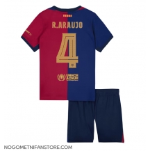 Otroški Barcelona Ronald Araujo #4 Replika nogometni dresi kompleti Domači 2024-25 Kratek Rokav (+ hlače)