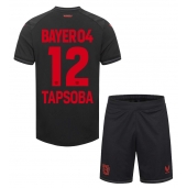 Otroški Bayer Leverkusen Edmond Tapsoba #12 Replika nogometni dresi kompleti Domači 2023-24 Kratek Rokav (+ hlače)