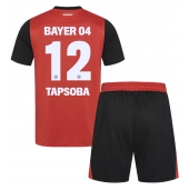 Otroški Bayer Leverkusen Edmond Tapsoba #12 Replika nogometni dresi kompleti Domači 2024-25 Kratek Rokav (+ hlače)