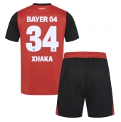 Otroški Bayer Leverkusen Granit Xhaka #34 Replika nogometni dresi kompleti Domači 2024-25 Kratek Rokav (+ hlače)