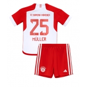 Otroški Bayern Munich Thomas Muller #25 Replika nogometni dresi kompleti Domači 2023-24 Kratek Rokav (+ hlače)