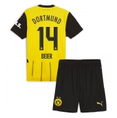 Otroški Borussia Dortmund Maximilian Beier #14 Replika nogometni dresi kompleti Domači 2024-25 Kratek Rokav (+ hlače)