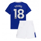 Otroški Everton Ashley Young #18 Replika nogometni dresi kompleti Domači 2024-25 Kratek Rokav (+ hlače)