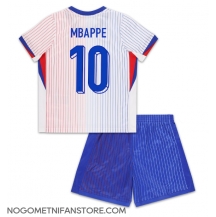 Otroški Francija Kylian Mbappe #10 Replika nogometni dresi kompleti Gostujoči EP 2024 Kratek Rokav (+ hlače)