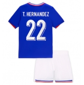 Otroški Francija Theo Hernandez #22 Replika nogometni dresi kompleti Domači EP 2024 Kratek Rokav (+ hlače)