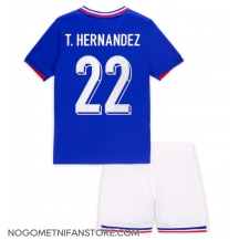 Otroški Francija Theo Hernandez #22 Replika nogometni dresi kompleti Domači EP 2024 Kratek Rokav (+ hlače)