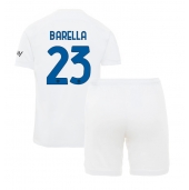 Otroški Inter Milan Nicolo Barella #23 Replika nogometni dresi kompleti Gostujoči 2023-24 Kratek Rokav (+ hlače)